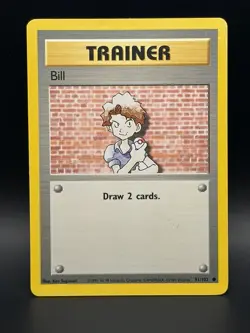 Pokemon TCG Bill Base Set Trainer Unlimited Common Card 91/102 - Image 1