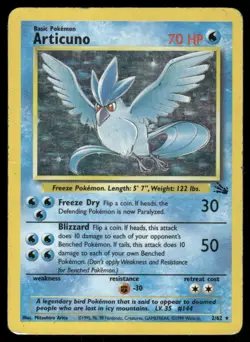 Pokemon Cards Articuno 2/62 Fossil Holo Rare HP - Image 1