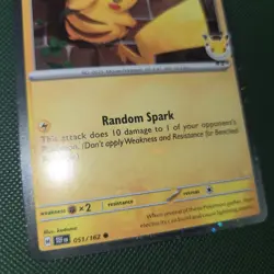 CHEEK DOUBLE WHOLE SWIRL BLEED 🌀💫 Pikachu 051/162 30th Cosmo Holo Pokemon Card - Image 5