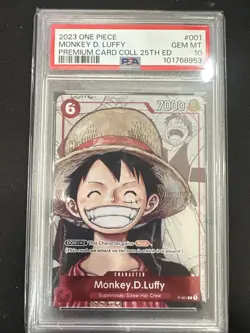2023 ONE PIECE PREMIUM CARD COLLECTION 25TH EDITION #001 MONKEY D. LUFFY PSA 10 - Image 1