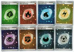 🔵 HD COSMOS HOLO 🔵 151 SVE 001-008 Complete set of 8 Energy Pokemon Cards - Image 1