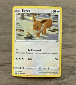Eevee Holo SWSH190 Cosmos SWIRL Black Star Promo Pokemon Card 2022 - Image 1