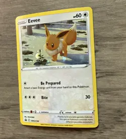 Eevee Holo SWSH190 Cosmos SWIRL Black Star Promo Pokemon Card 2022 - Image 3