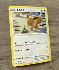 Eevee Holo SWSH190 Cosmos SWIRL Black Star Promo Pokemon Card 2022 - Image 4