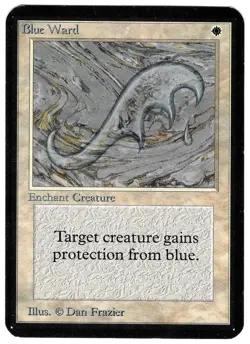 MTG Blue Ward Alpha -White Enchant Creature- art by Dan Frazier Magic - Image 1