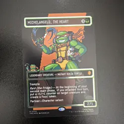 Michelangelo, The Heart (0092) (Borderless) (Pixel Surge Foil) TMNT Magic MTG - Image 1