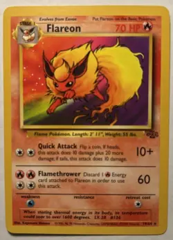 1999 Pokemon TCG - Flareon 19/64 - Jungle Set - Rare Vintage Card WOTC NEAR MINT - Image 1