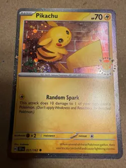 Pikachu (Pokemon Day) with fart swirl 051/162 NM - Image 1