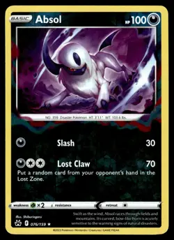 Absol 076/159 Rare Crown Zenith Pokemon Reverse Holo Near Mint - Image 1