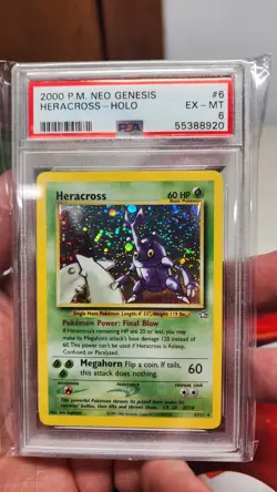 2000 POKEMON NEO GENESIS #6 HERACROSS-HOLO PSA 6 - Image 1