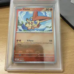 2025 POKEMON BLK EN-BLACK BOLT MASTER BALL REVERSE HOLO #012 VICTINI PSA 9 Mint - Image 2