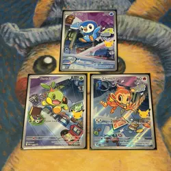 First Partner Turtwig Chimchar Piplup 30th Promo Set 040 041 042 Pokemon TCG - Image 1