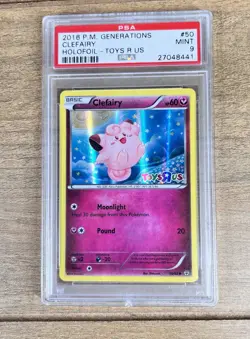 PSA 9 GEM MINT Clefairy 50 Holo Toys R Us Stamped Promo Pokemon XY Generations - Image 1