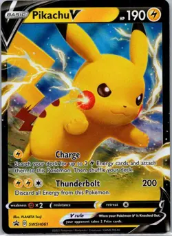 Pokemon TCG Pikachu V SWSH061 SWSH Black Star Promos Holo NM - Image 1