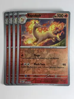 Pokemon TCG 151 4x Playset Reverse Holographic Rapidash 078/165 Near Mint - Image 1