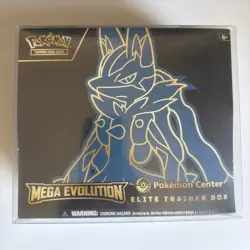 TCG MEGA EVOLUTION POKEMON CENTER ETB LUCARIO ELITE TRAINER BOX FACTORY SEALED - Image 1