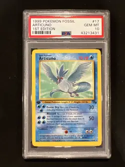 ARTICUNO - 1999 Pokemon Fossil, 1st Edition #17, PSA 10 - Image 1