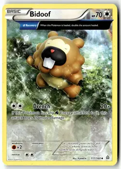 Pokemon Card Bidoof (Alpha) LP XY - Primal Clash Uncommon 117/160 - Image 1
