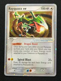 Rayquaza ex 102/107 EX Deoxys Vintage Holo Rare 2005 Pokemon Card NM- - Image 1