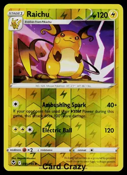 Raichu 050/195 Reverse Holo SWSH12: Silver Tempest Pokemon Card NM - Image 1