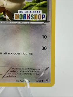 Pokemon Eevee Regular Card 63/98 Build-A-Bear Workshop Promo Exclusive - Image 2