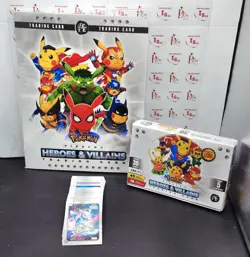 Pikachu Cosplay 2 Heroes & Villains ( 1 Boxes + Folder + 50 Diferents Cards ) - Image 1