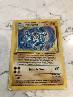 Pokemon 1999 First Edition Machamp Holo Card-8/102 - Image 1