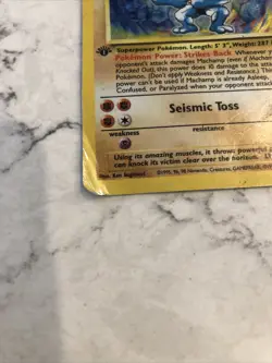 Pokemon 1999 First Edition Machamp Holo Card-8/102 - Image 3