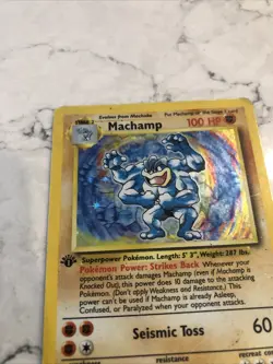 Pokemon 1999 First Edition Machamp Holo Card-8/102 - Image 4