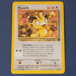 Meowth 62/82 - Team Rocket - Common Pokemon Card - LP - Image 1
