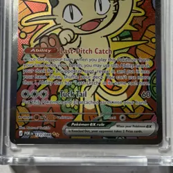 Pokemon Meowth EX Full Art Holo Rare Card 121/088 POR Basic 170HP - Image 2