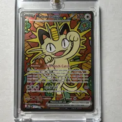 Pokemon Meowth EX Full Art Holo Rare Card 121/088 POR Basic 170HP - Image 3