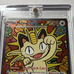 Pokemon Meowth EX Full Art Holo Rare Card 121/088 POR Basic 170HP - Image 4