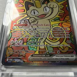 Pokemon Meowth EX Full Art Holo Rare Card 121/088 POR Basic 170HP - Image 5