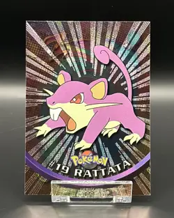 Pokemon Topps Series 1 Ratatta #19 Holo Chrome Rare Mint “Rays” - Image 1