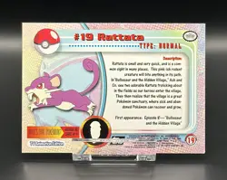 Pokemon Topps Series 1 Ratatta #19 Holo Chrome Rare Mint “Rays” - Image 2