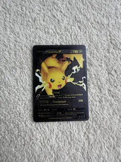 ⭐ Pikachu V | Black Pokemon Card Fan Art 🎨 - Image 1