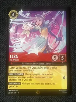 Disney Lorcana TCG Elsa Ice Artisan Legendary Foil 123/204 Winterspell - Image 1