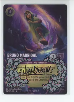Disney Lorcana D23 EN4 Bruno Madrigal Juan Diego Sketch Signed Auto - Image 1