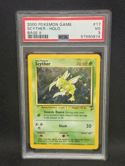 2000 Pokemon TCG Jungle Scyther Holo Rare Card 17/130 PSA 3 - Image 1