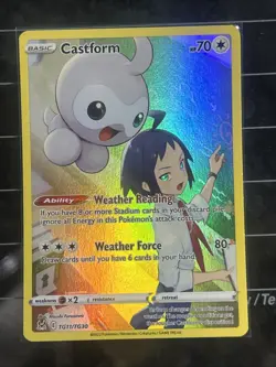 Pokemon TCG Castform Lost Origin Trainer Gallery Holo Ultra Rare Card TG11/TG30 - Image 1
