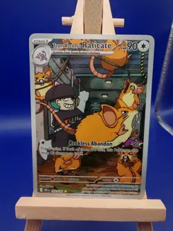 Team Rocket's Raticate 202/182 Destined Rivals Full Art Pokemon Card NM - Image 1