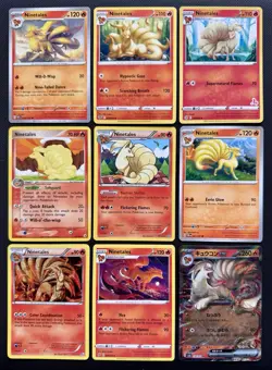 9x Ninetails Pokemon Species Collection W/ Ninetails EX Yellow Border Card Lot - Image 1
