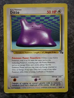 Pokemon TCG Ditto 18/62 Fossil Non-Holo Card - Image 1