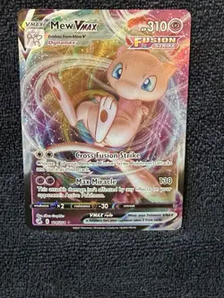 Pokemon TCG Mew VMAX 114/264 Fusion Strike Holo Card Raw NM - Image 1