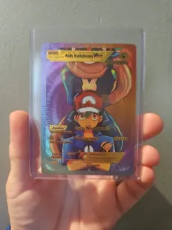 Ash Ketchum Vmax Foil Fan Art Vinyl Premium Collector Card Center - Image 1