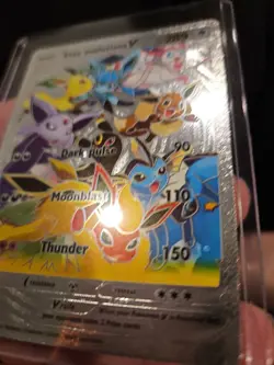 Evee Evolution V Silver Foil Fan Art Vinyl Collector Card Dark Pulse - Image 5