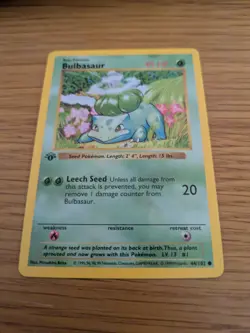 Pokemon Bulbasaur 1st Edition Base Set Shadowless Card 44/102 - Image 3