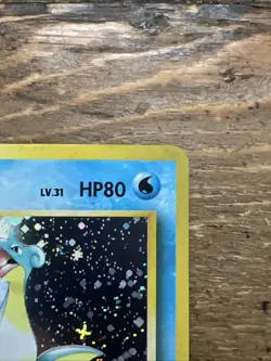 Lapras No. 131 Jap. Fossil Holo Rare Pokemon Card 1999 Double Holo, SWIRL. LP - Image 3