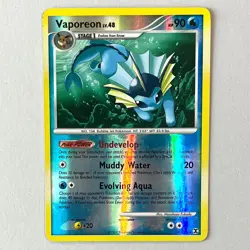 Vaporeon 34/111 Pokemon Card Rising Rivals Reverse Holo Foil 90 HP Rare 2009 LP - Image 1